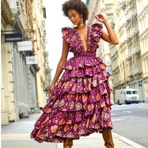 $1165 Ulla Johnson Viola Silk Taffeta Dress